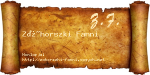 Záhorszki Fanni névjegykártya